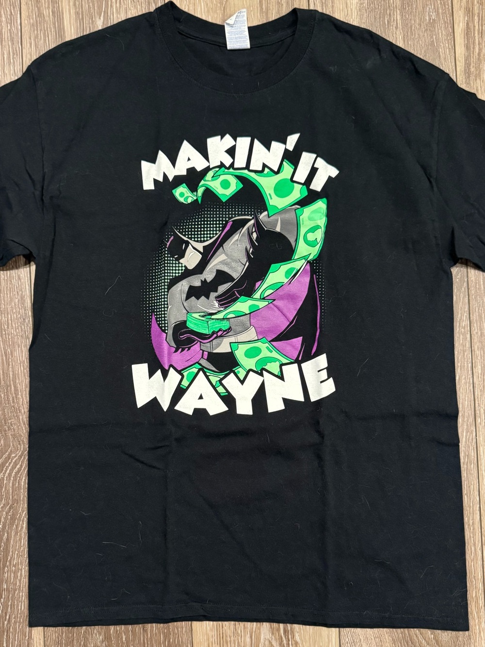 Makin' It Wayne Graphic Tee - Black with Green & Purple Print